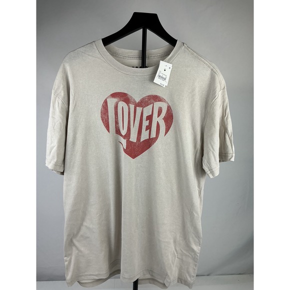 Mad Engine Lover Heart Graphic T-Shirt Women's XL Crew Neck Short Sleeve Top‎ - Picture 1 of 5